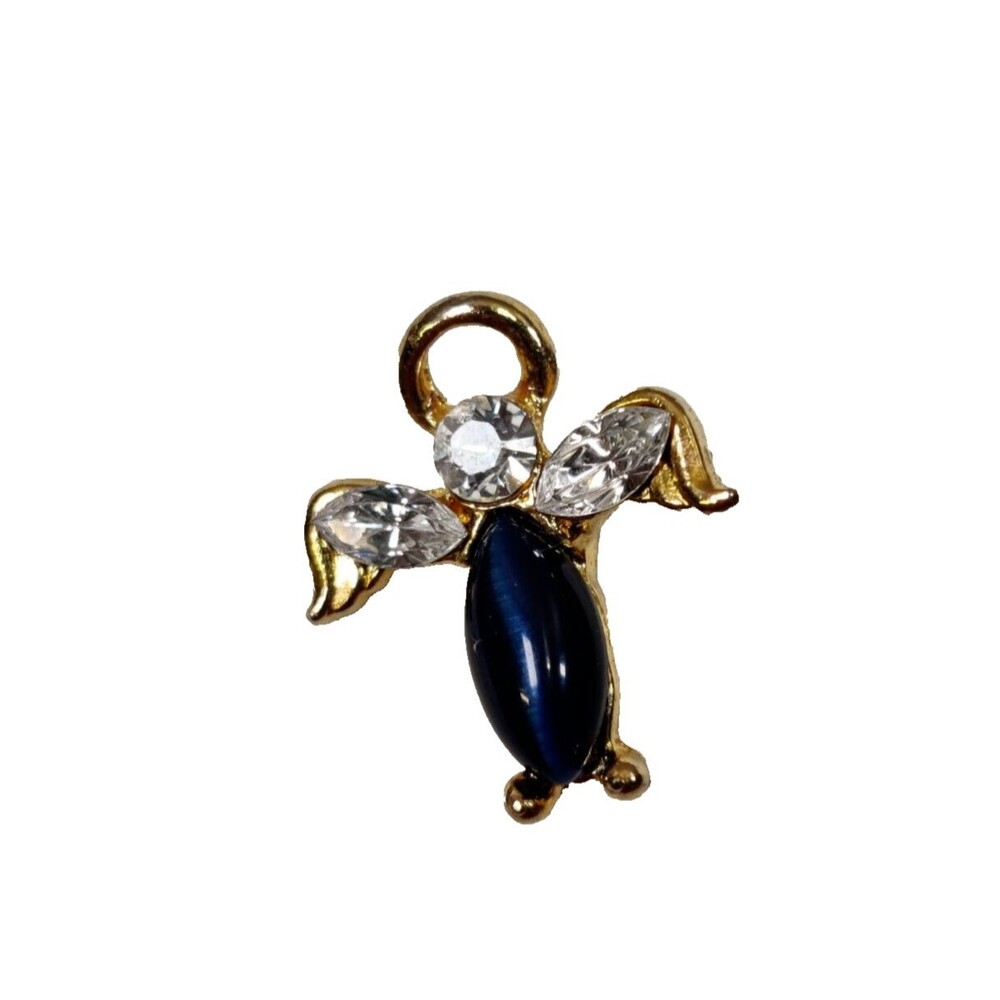 Vintage Rhinestone Angel Lapel Pin